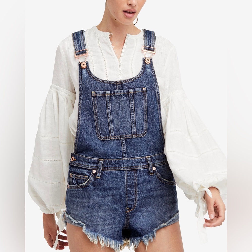 FP We The Free Summer Babe Denim Overalls